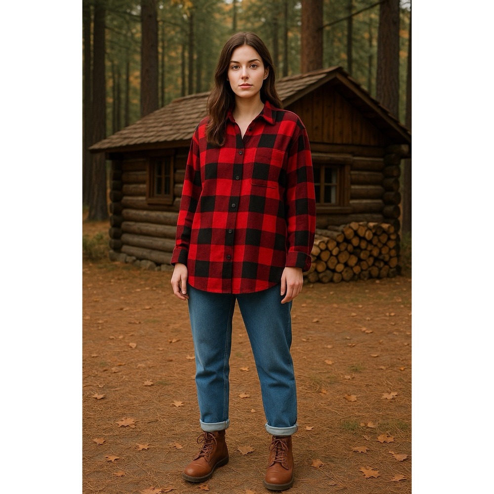Old Navy Shirt Womens XXL Buffalo Plaid Double Brushed Flannel Lumberjack Cabin